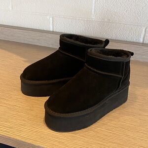 UGG Black Platform Ankle Booties